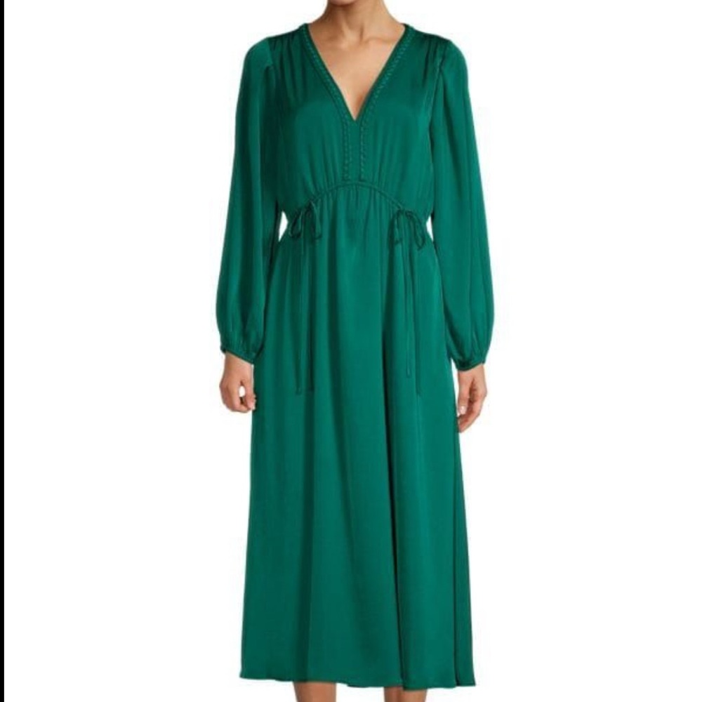 KOBI HALPERIN Jade Green Sari Dress L
